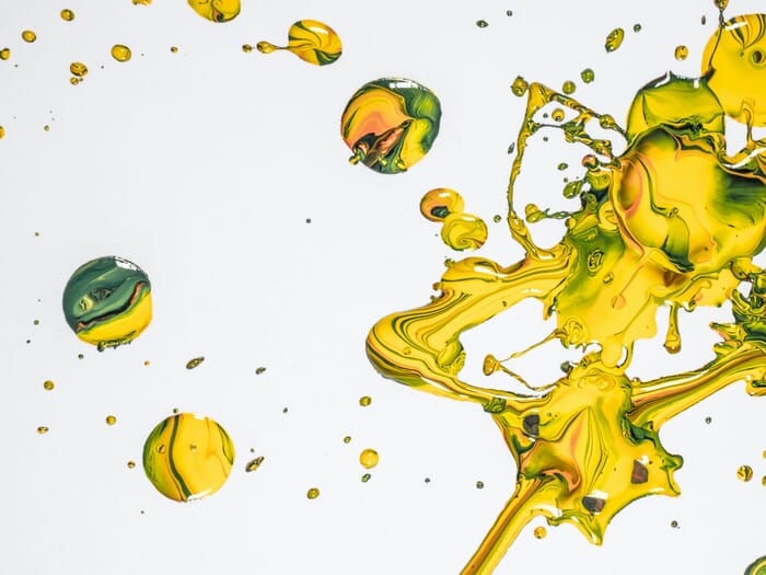 yellow liquid droplets