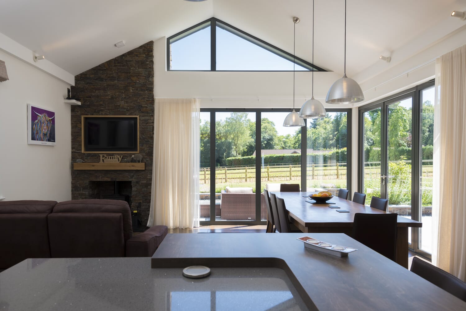A house gable end with Origin bifold doors