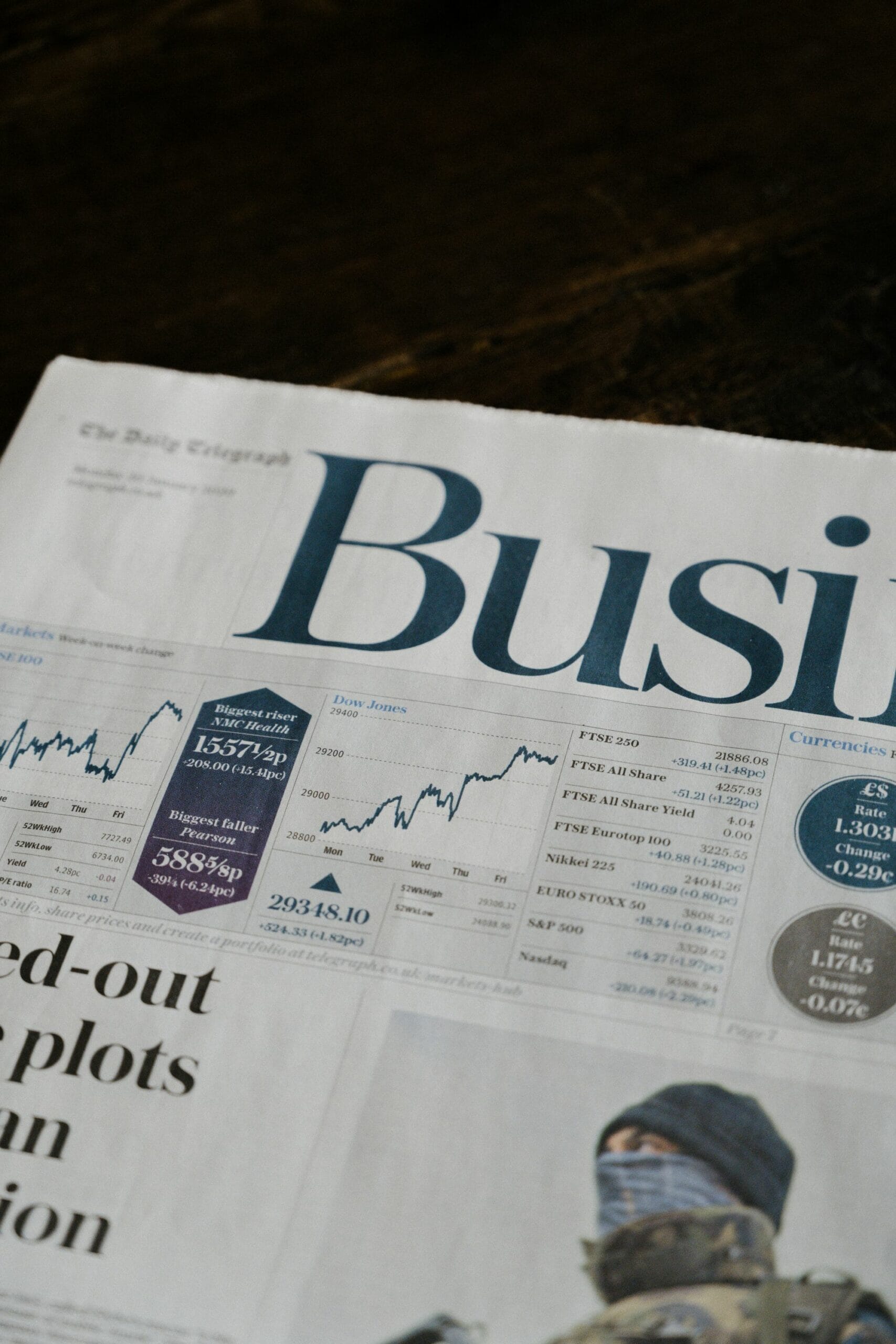 business pages newspaper