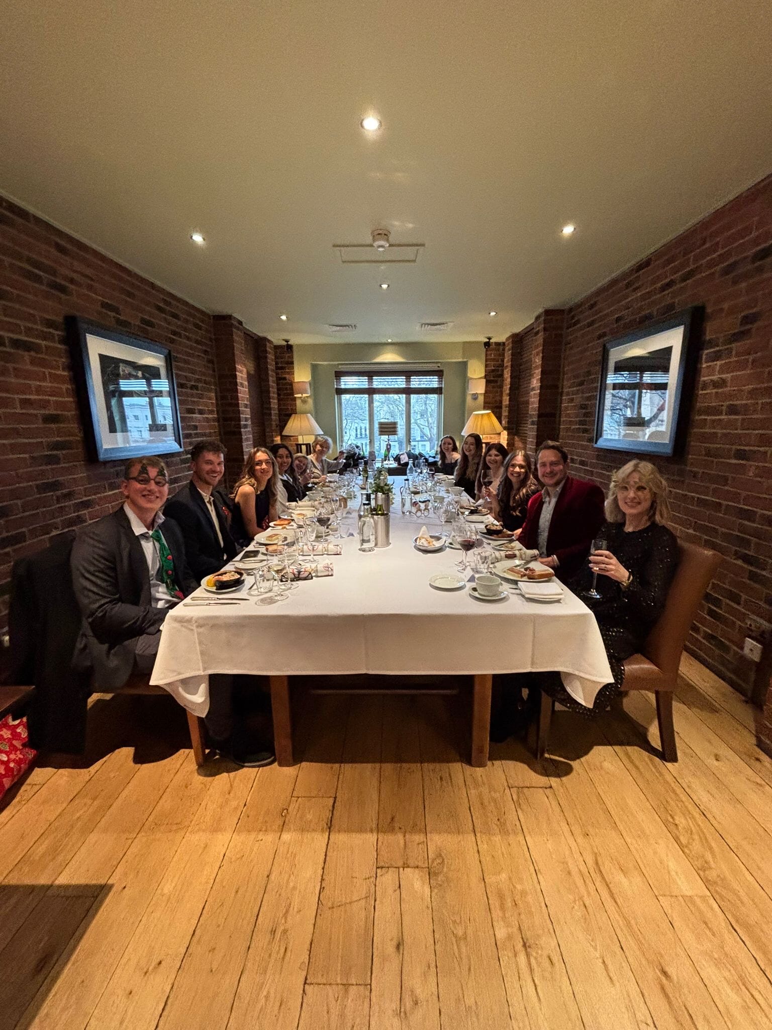 energy pr team sat down at a christmas meal
